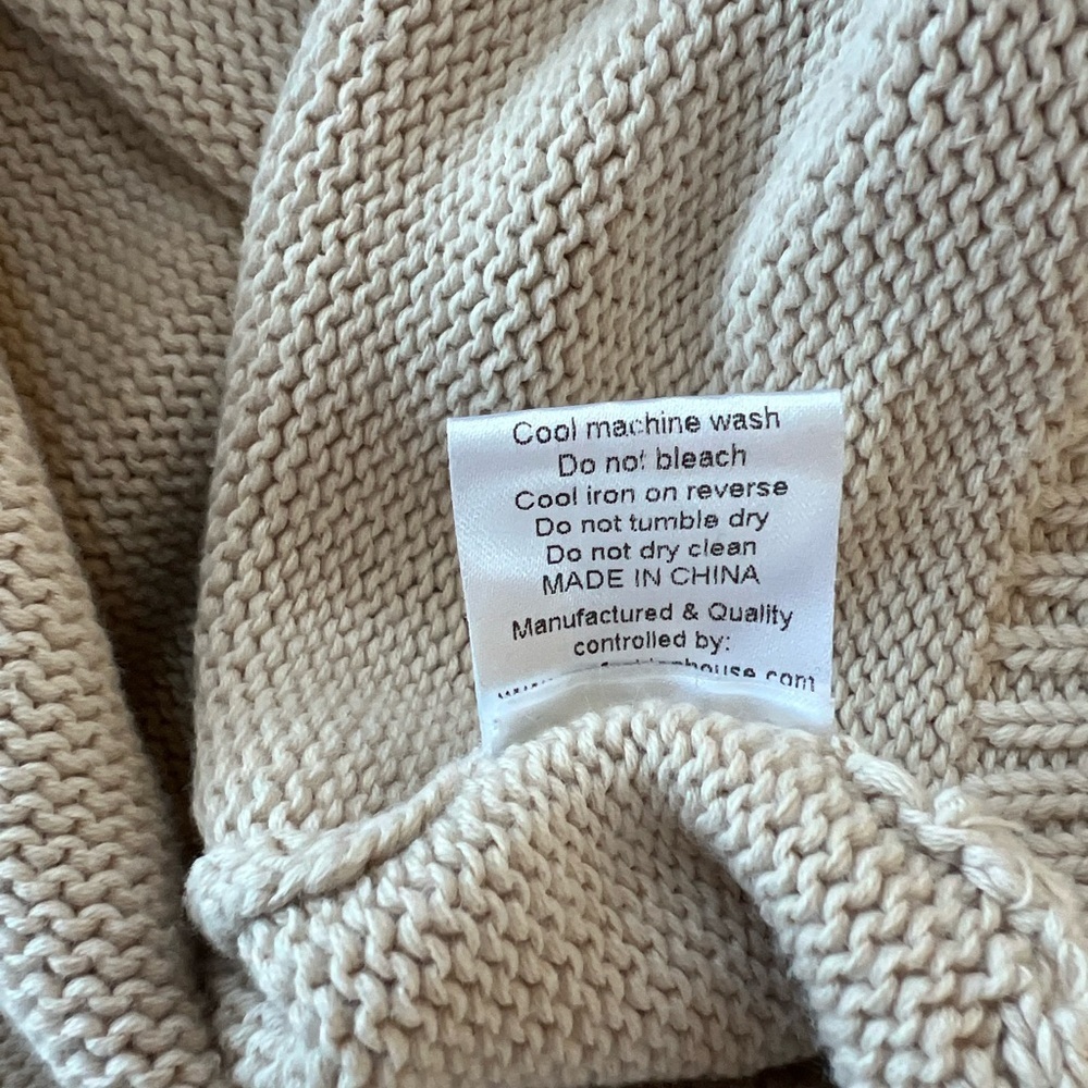 7115 by Szeki Cotton Cowl Neck Bell Sleeve Cropped Sweater in Cream, XS - Picture 7 of 9